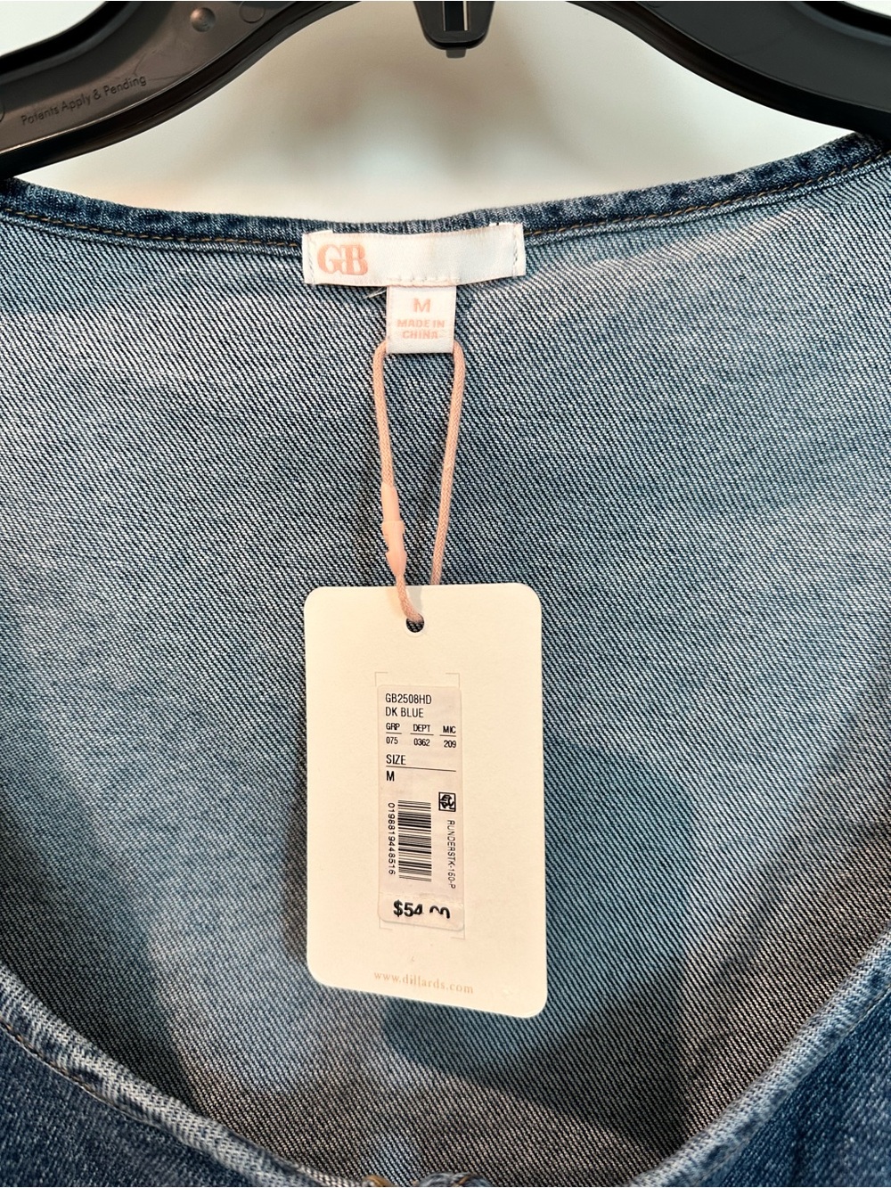 Gianni Bini Dark Blue Denim Lace-Up Crop Top - Picture 6 of 6